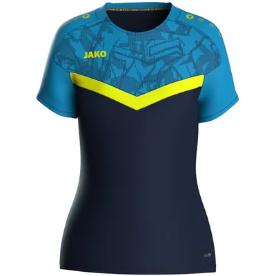 Produktbild von Jako Iconic T-Shirt Damen - Marine / Jako Blau / Neongelb