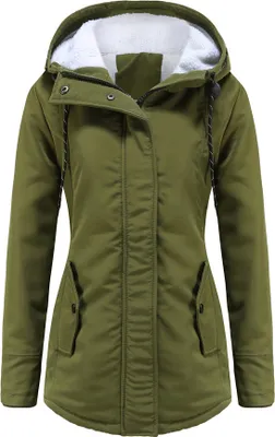 Produktbild von Damen Winterjacke Winterjacke Baumwolljacke Warme, verdickte Reißverschlusstaschenjacke (S-5XL)