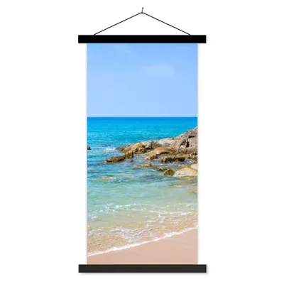 Produktbild von MuchoWow® Textilposter Strand - Meer - Tropisch - Sommer 60x120 cm mit schwarzem Rahmen - Magnete