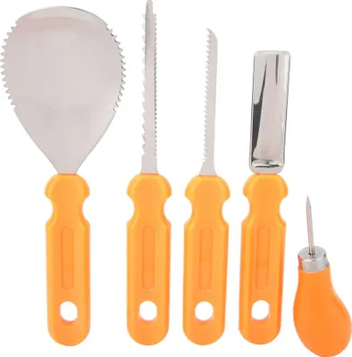 Image de 5 pièces/13 pièces enfants bricolage Halloween citrouille découpe kit sculpture enfant lampe outils (#4