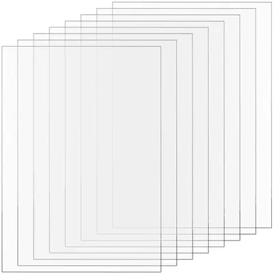 Imagen del producto de Placas de acrílico transparente, 8 unidades, tamaño A4 (210x297 mm), 2 mm de grosor, para fotolaminado