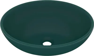 Produktbild von s Ovales Waschbecken Matt Dunkelgrün 40x33 cm Keramik