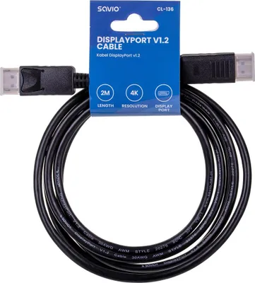 Immagine prodotto di Kabel DisplayPort M - DisplayPort M 2 m czarny
