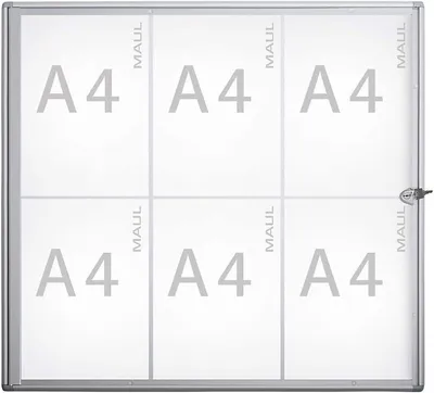 Zdjęcie produktu dla Gablota MAULextraslim landscape format 6 x A4 aluminium 3,1 x 71 x 65,1 cm srebrny