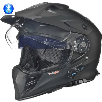 Produktbild von RX-968 COM Bluetooth Crosshelm Integralhelm Quad Cross Enduro Motocross Offroad Helm Pinlock Schwarz Matt XS (53-54)
