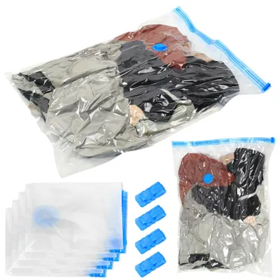 Produktbild von Vakuumbeutel für Kleidung - 4 Stück Kompressionsbeutel zur Aufbewahrung - für Kissen und Bettdecken - 60 x 80 cm