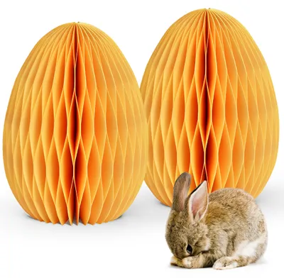 Image de Décoration de Pâques Œufs de Pâques à poser jaunes Set de 2 figurines de décoration