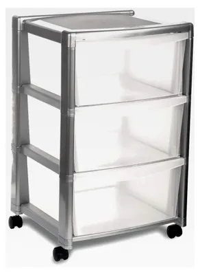 Produktbild von Schränke mit 3 tiefen Schubladen, Silber