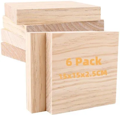 Produktbild von Holzschneidblöcke-Satz - 15 x 15 x 2,5 cm - Holz