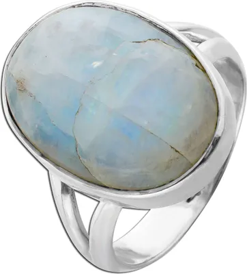 Produktbild von Mondstein Ring Silber 925 Regenbogen Natur Edelstein 19