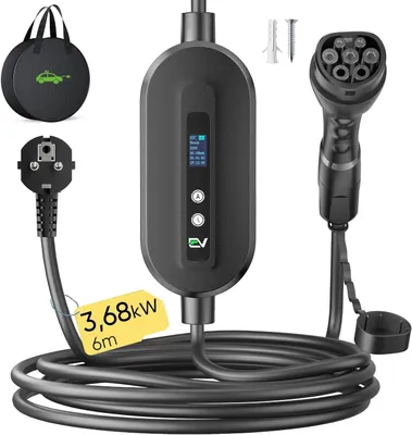 Obrázek produktu pro Nabíjecí kabel typu 2 - Nabíjecí kabel pro elektromobil - Nabíjecí kabel pro elektromobily - Kabel pro nabíječku elektromobilů - Nabíjecí kabel s konektorem Schuko