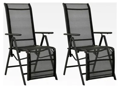 Produktbild von Gartenstühle für den Außenbereich, Textilene und Aluminium, Schwarz, 2er Set