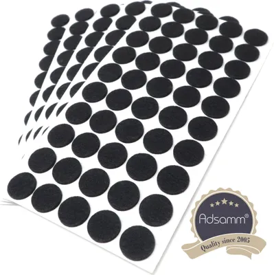 Produktbild von Adsamm® | 250 x selbstklebende Filzgleiter / Schwarz / Ø 22 mm / rund / Möbelgleiter aus Filz mit 3.5 mm Stärke