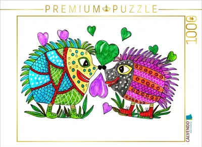Produktbild von CALVENDO Puzzle Verlebte Igel 1000 Teile Puzzle quer | 1000 Teile Lege-Größe 64x48cm Foto-Puzzle für glückliche Stunden