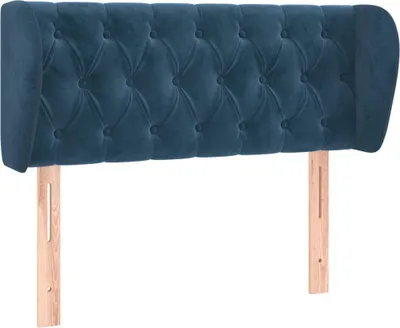 Produktbild von vidaXL Kopfteil mit Ohren Dunkelblau 93x23x78/88 cm Samt