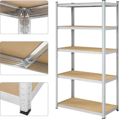 Produktbild von Hoppa! | Schwerlastregal | 200 x 100 x 50 cm | 5 verstellbare Böden | Metallregal
