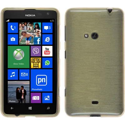 Produktbild von PhoneNatic Case kompatibel mit Nokia Lumia 625 - gold Silikon Hülle brushed + 2 Schutzfolien