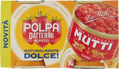 Produktbild von 24x Mutti Polpa Datterini natürlich süß Tomaten (300gr x 2) 100% Italienisch