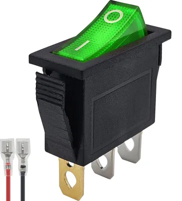 Produktbild von ProRide Wippschalter ON/OFF KCD3-12, 3-polig, 12 V/20 A, grün