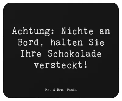 Produktbild von Mr. & Mrs. Panda Mauspad Spruch Nichte Schokolade - Schwarz - Geschenk, Achtung, Verwandte, Liebe, Mouse Pad, computer, einzigartige Designs, besondere Anlässe, Naschen