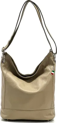 Produktbild von Florence Leder Tasche Schultertasche Shopper taupe beige OTF159C