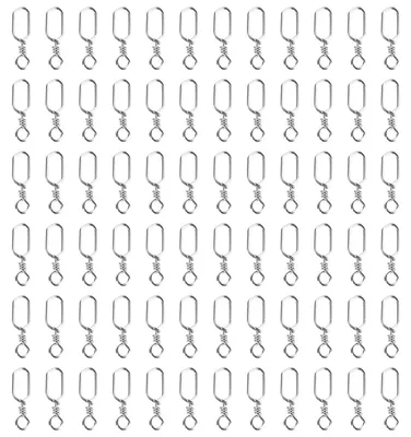Produktbild von 100 Stück/Packung Edelstahl-Rollwirbel-Karabinerhaken-Köderverbinder Angelzubehör (21 mm)