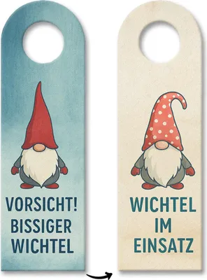 Produktbild von Vorsicht bissiger Wichtel im Einsatz Türhänger 10er Set