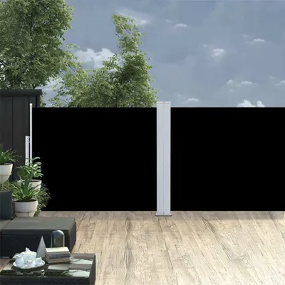 Produktbild von Ausziehbare Seitenmarkise Schwarz 140 x 1000 cm 48484