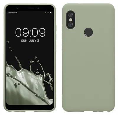 Produktbild von kwmobile Handyhülle für Xiaomi Redmi Note 5 (Global Version) / Note 5 Pro Hülle - TPU Case - Kabelloses Laden - Schutzhülle Cover in Graugrün
