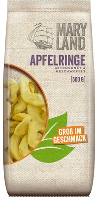 Zdjęcie produktu dla Maryland apple rings suszona i siarkowana owocowa przekąska 500g