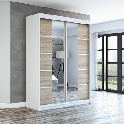 Schwebetürenschrank Kleiderschrank ERA  160 cm Schrank Garderobe Spiegel.Verschiedene Farben (Weiß, Schwarz, Somona). Möbel vom Hersteller!