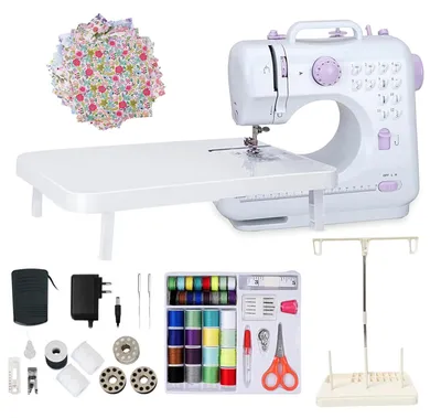 Image de Mini Machine à Coudre Électrique avec 12 Points et Ensemble de Couture Complet