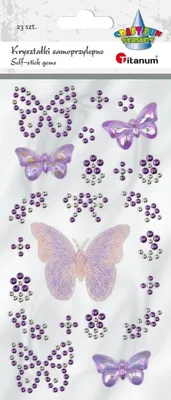 Produktbild von Selbstklebende Kristalle Schmetterlinge violett 23 Stück Titanum