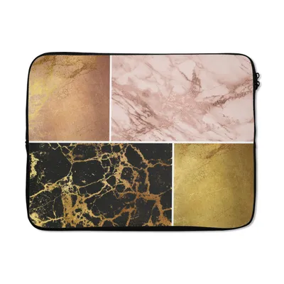 Produktbild von MuchoWow® Laptop Hülle 15 Zoll Marmor - Roségold - Collage Laptoptasche - Laptoptasche - Sleeve - Rundum-Schutz