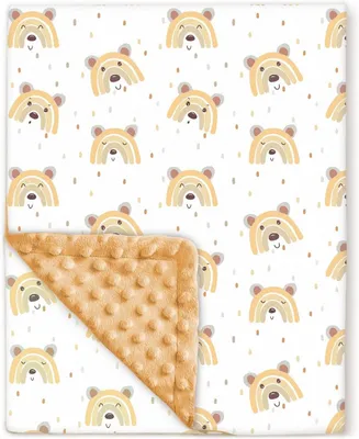 Obrázek produktu pro Dětská deka - Dětská přikrývka - Teplá deka - Oboustranný design - 100x135 cm - Duhový medvídek