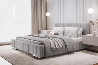 Produktbild von Bett Imperia 200x200 cm, Polsterbett mit Metallrahmen, Bettgestell mit Bettkasten, Riviera-Stoff, Grau