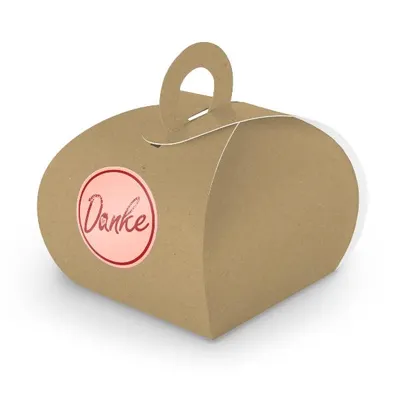 Produktbild von SET DANKE (Motiv2) 24xGeschenkschachtel mit Griff braun  + Sticker