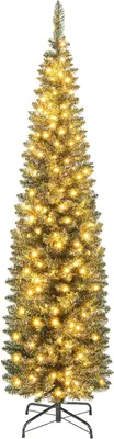 Produktbild von 180 cm Weihnachtsbaum mit LED-Beleuchtung, Künstlicher Christbaum mit 390 Spitzen & 180 LED-Lichtern, Tannenbaum Weihnachtsdekoration für Büro, Wohnung, Geschäft