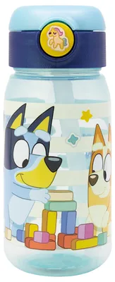 Zdjęcie produktu dla Butelka na wodę Bluey 510 ml dla dzieci ze słomką i pokrywką