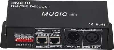 Obrázok produktu pre 3-kanálový DMX dekodér Nastaviteľný RGB stmievací LED dekodér Controller pre bary Hotely Sober Bar4A