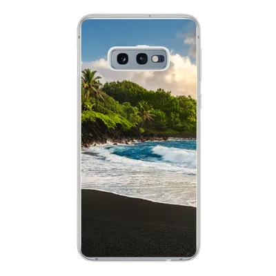Produktbild von MuchoWow® Handyhülle Schutzhülle Hülle für Samsung Galaxy S10e Ein schwarzer Sandstrand auf Hawaii Silikon Softcase Handy Hülle - Handy
