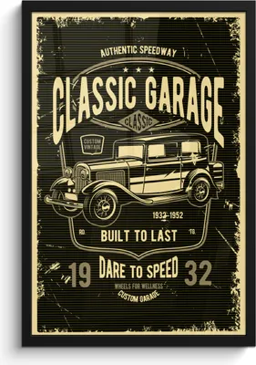 Produktbild von MuchoWow® MuchoWow® Gerahmtes Poster Mancave - Auto - Retro - Garage 40x60 cm - Poster mit zchwarzem Bilderrahmen - Papierdruck - Wandbilder