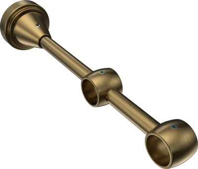 Produktbild von Interdeco Träger mit Abstand 11/17 cm / Wandhalterung für Gardinenstangen 16 mm Ø, 2-läufig Messing Antik, Typ Primus
