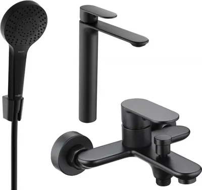 Produktbild von Mexen Milo R05 Badewannenset, Schwarz - 71313R05-70