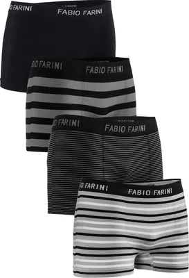 Produktbild von Fabio Farini - 4 Stück Herren Unterhosen - Männer Retroshorts aus weicher Microfaser im sportlichen Look mit Logoschriftzug