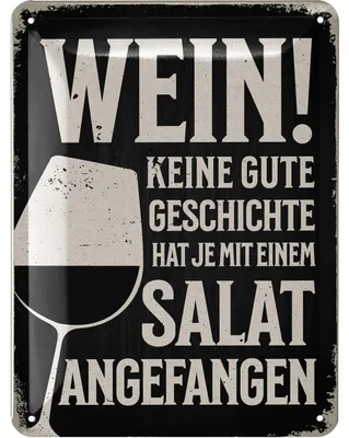Produktbild von LANOLU retro Blechschilder Sprüche lustig, vintage Metallschild mit Spruch, Wein Küchenbild und Shabby Chic Wanddeko Küche 15x20cm