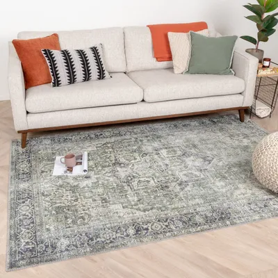 Produktbild von Volero - Teppich Vintage - Lugan Grün - 200x290 cm - Wohnzimmer, Esszimmer, Schlafzimmer - Klassik, Industrielle, Modern, Orientalisch