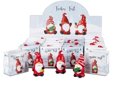 Produktbild von Weihnachtlicher Wichtel stehend 6cm , Lieferumfang 1 Stück 740463