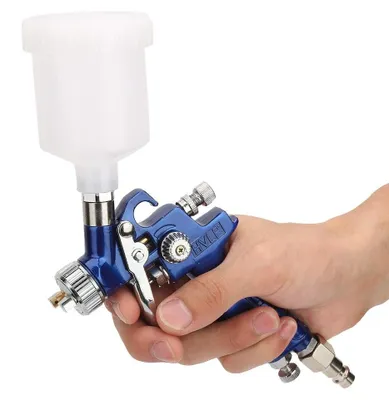 Zdjęcie produktu dla Pistolet do aerografu - 0,8 mm - HVLP - Złącze kompresora typu europejskiego - Zestaw multifunkcyjny
