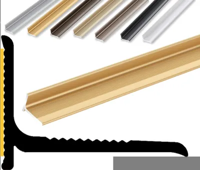 Produktbild von (9,99EUR/m) Wand Anschluss / Abschluss Profil | 22 x 15 1700 mm | gold eloxiert | Innenwinkel Treppenbelag | Bodentiefe Fenster oder Balkon Abschluss | Dehnungsprofil | Wandabschlussprofil | Wandabschlussleiste